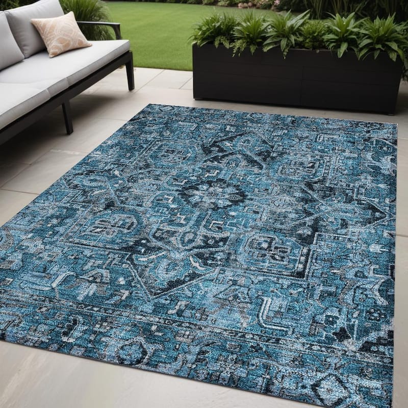 Beto Oriental Weather Resistant Refined Traditional Outdoor Rug - 5' X 8' - Multi