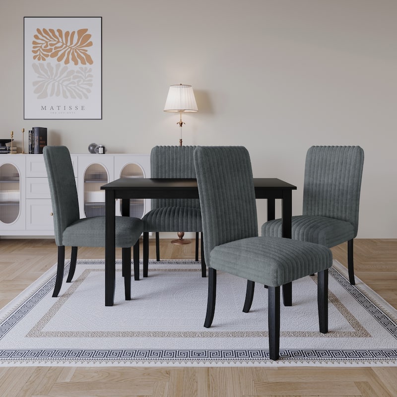 Greenville 5-pieces Dining Table and Chair - 60064- Table and 4 Chairs - Grey