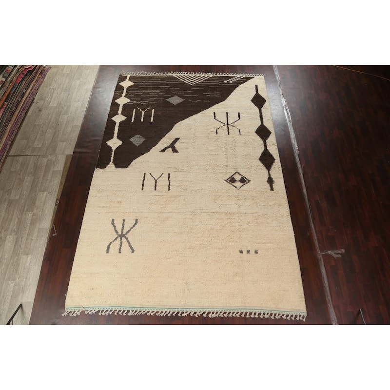 Tribal Oriental Moroccan Area Rug Wool Hand-knotted Living Room Carpet - 9'8" x 14'9"