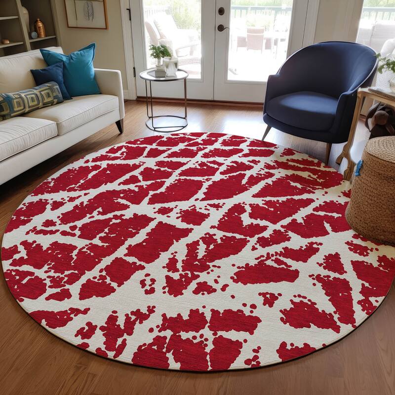 Mari Modern Art-Inspired Weather Resistant Blended Style Outdoor Rug