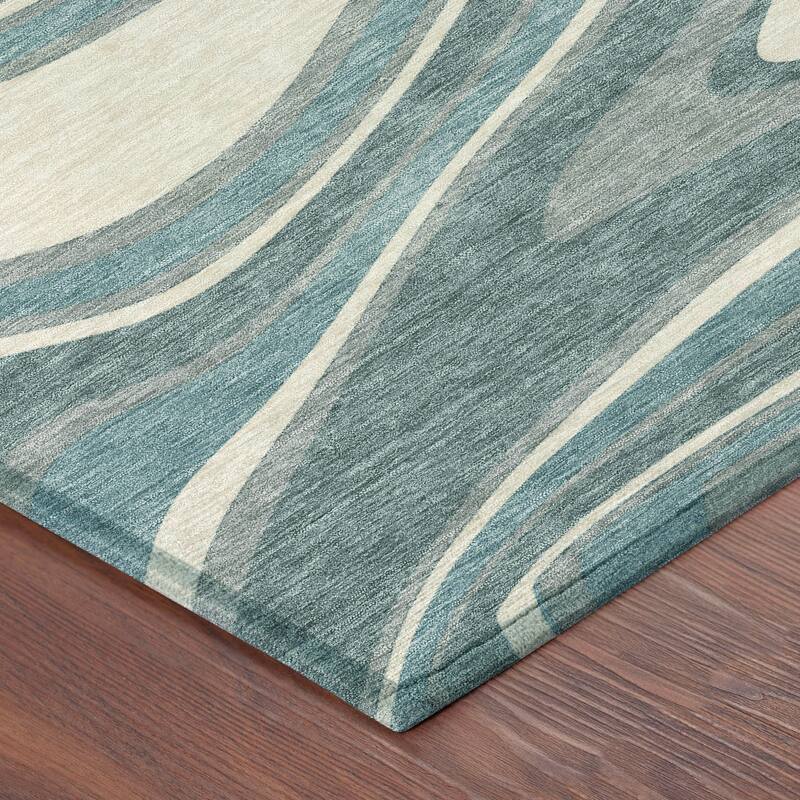 Machine Washable Indoor/ Outdoor Abstract Busey Chantille Rug
