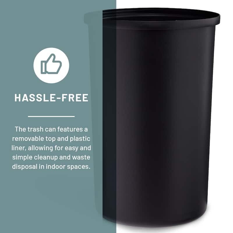 Large Trash Can, 30-Gallon Metal Garbage Can, Receptacle