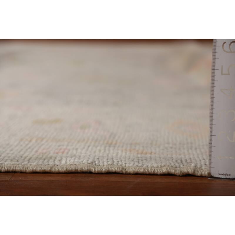 Hand Knotted Oriental 100% Wool Carpet Transitional All-Over Greys & Charcoal Oushak Area Rug - 11' 10'' X 8' 11''