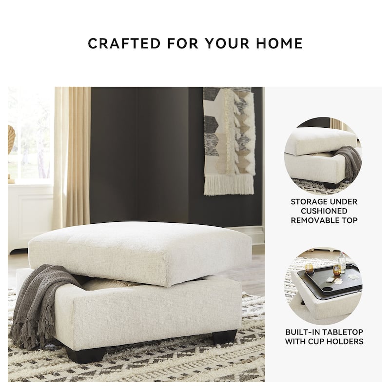 Ashley Furniture Cambri White Storage Ottoman