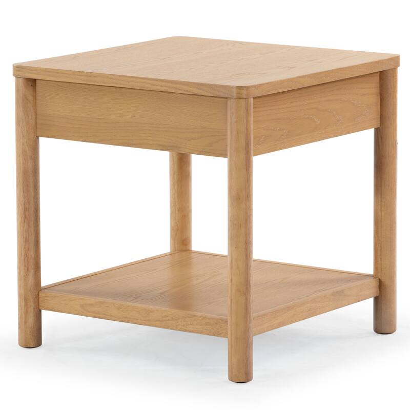SAFAVIEH Couture Jaylessa Wood 1 Drawer End Table - 24"W x 24"D x 24"H
