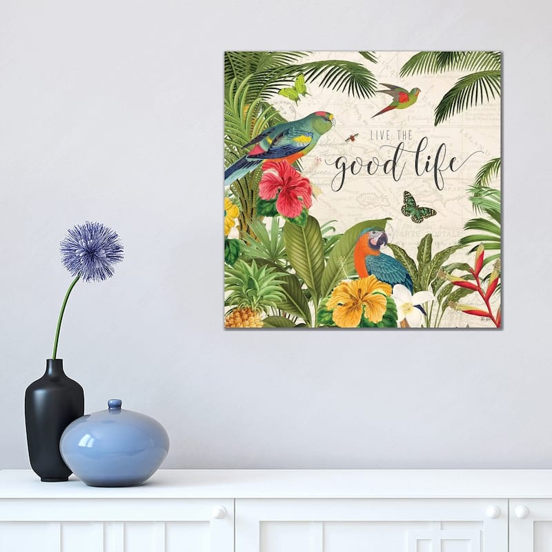 iCanvas "Parrot Paradise IV" by Katie Pertiet Canvas Print - 18x18x1.5