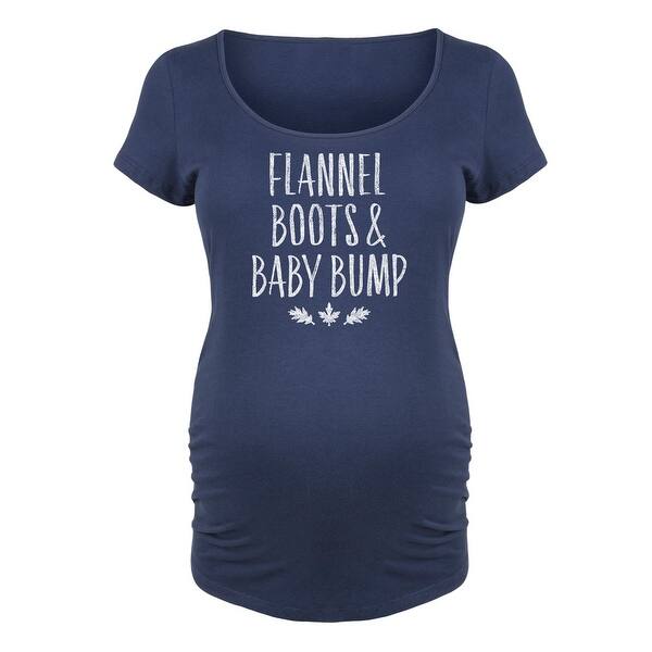 Shop Flannel Boots And Baby Bump Maternity Scoop Neck Tee