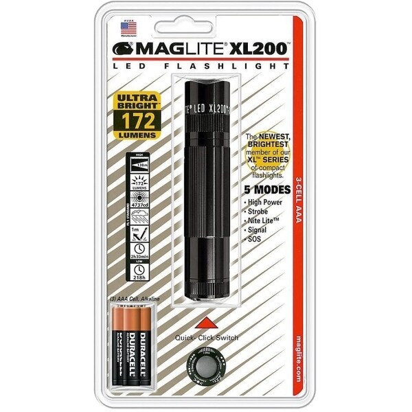 3-Cell Aaa Led Light, Black In Clam