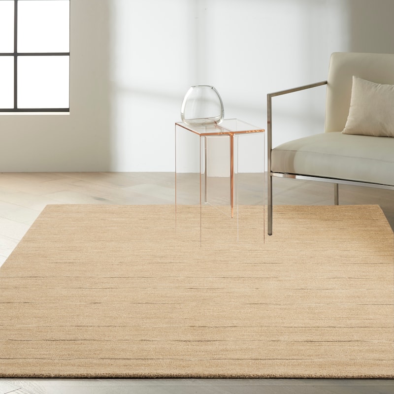 Calvin Klein Halo Contemporary Stripe Area Rug - 5' 3" x 7' 3" - Beige - Rectangle