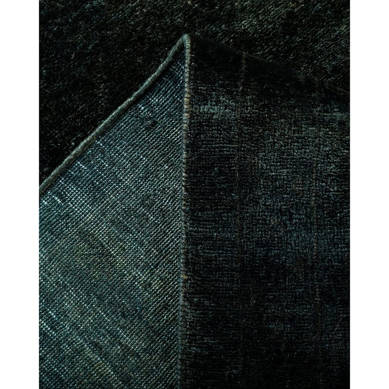Overton Hand Knotted Wool Vintage Inspired Modern Contemporary Overdyed Green Area Rug - 12' 1" x 18' 2"