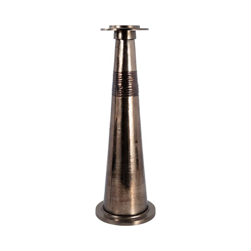 Sagebrook Home Modern Glass Bronze Antique Like Pillar Candle Holder