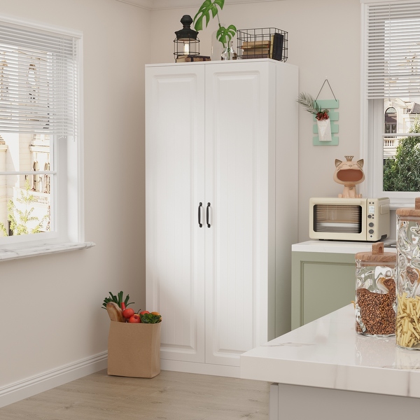 White Storage Cabinet Kitchen Pantry Buffet Large 72.2 H Bookshelf On Sale Bed Bath Beyond 39389052
