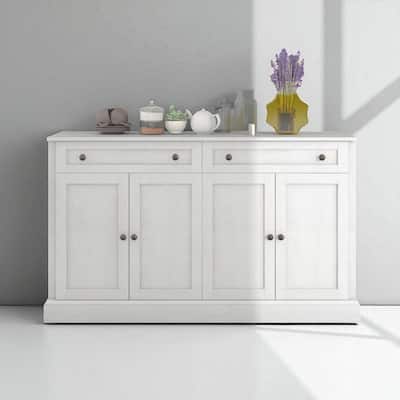 60" Kitchen Buffet Cabinet with 2 Drawers and 4 Doors, Adjustable Shelves, Modern Sideboard Storage Console