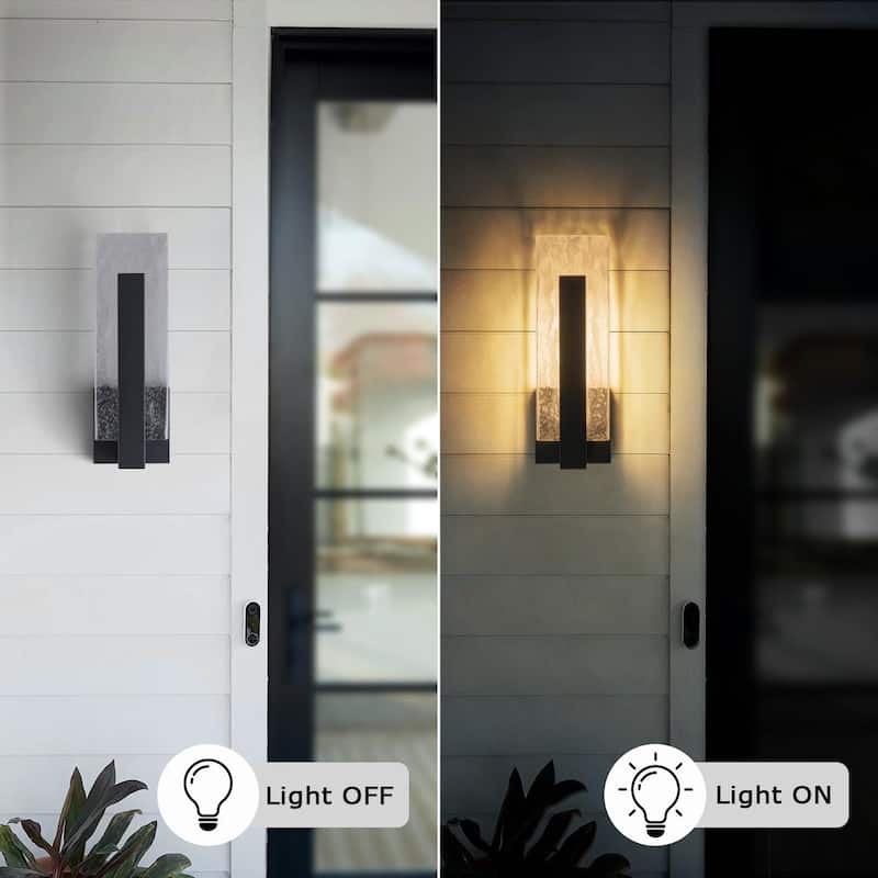 Black Modern Led Indoor Outdoor Wall Sconce, 12W 3000K Warm White
