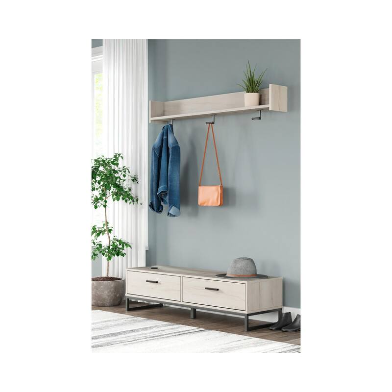 Signature Design by Ashley Wall Mounted Coat Rack with Shelf - 52.75" W x 7.5" D x 7.5" H