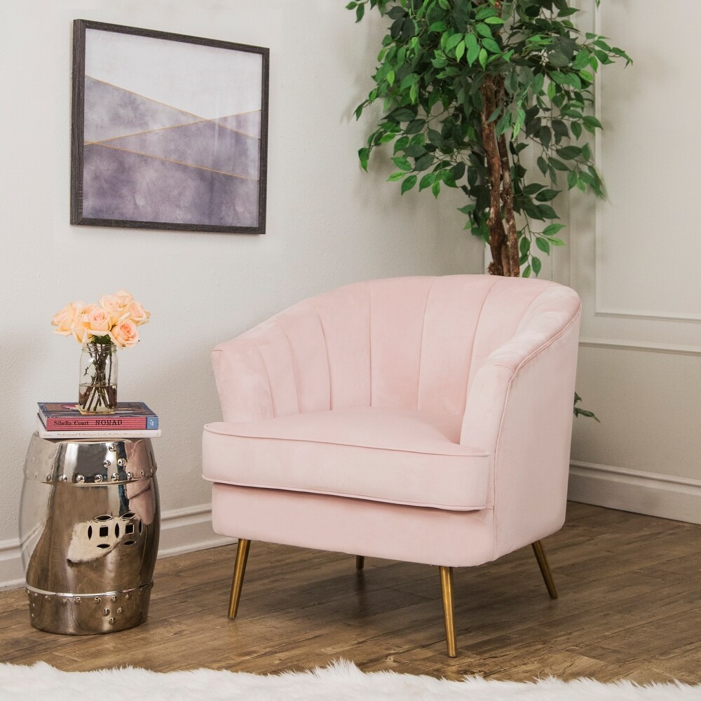 Abbyson celine channel sale tufting velvet accent chair