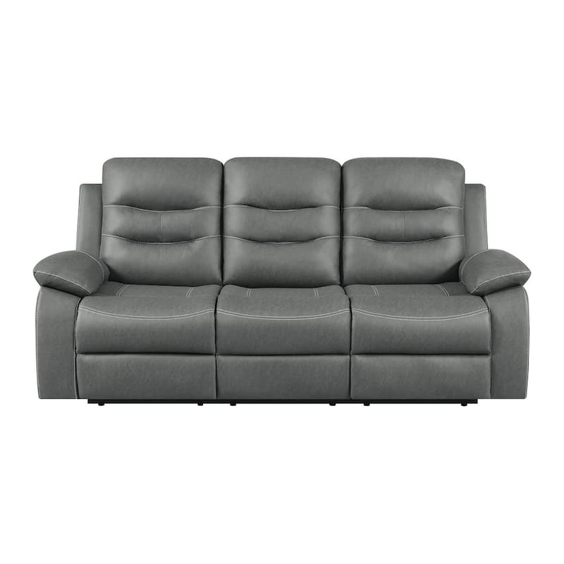 Kenneth Dark Grey Upholstered Motion Reclining Sofa