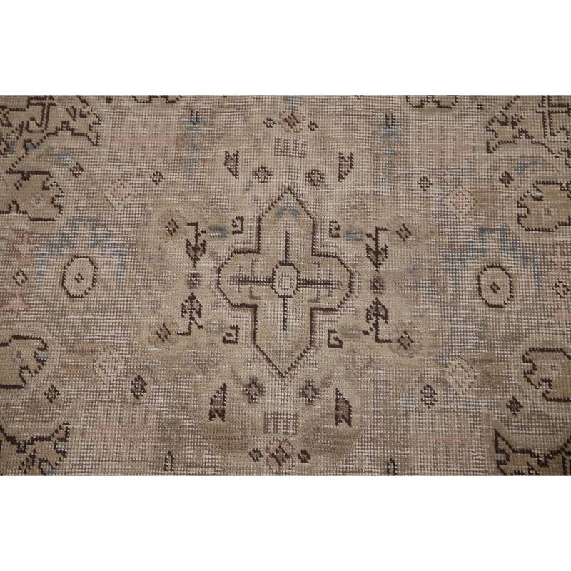 Distressed Tabriz Persian Vintage Area Rug Hand-Knotted Wool Carpet - 6'4" x 9'2"