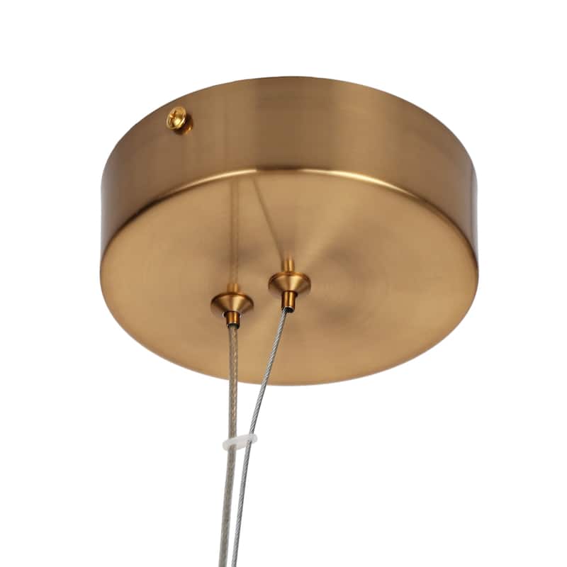 Modern Glam 2-Light LED Gold Crystal Pendant Drum Island Light - D8" x H12"