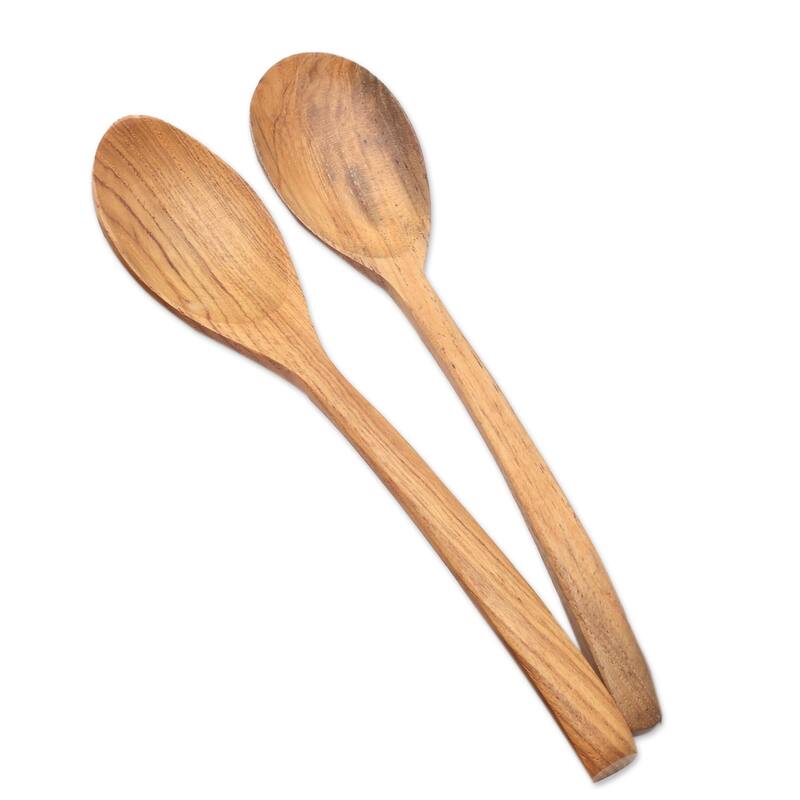 Novica Handmade Warm Memory Teak Wood Spoons (Set Of 6)