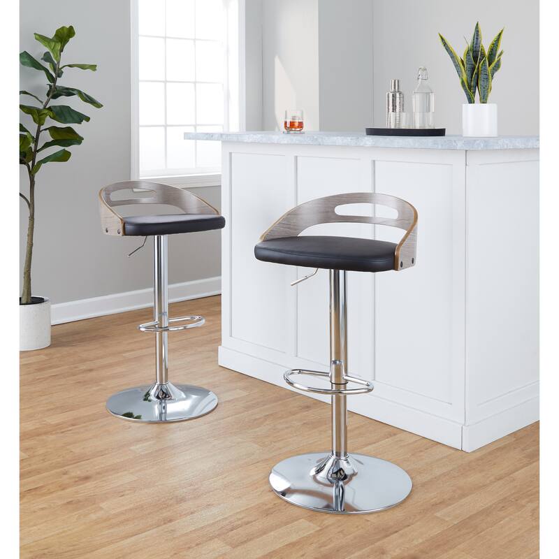 Carson Carrington Simon Adjustable Bar Stool with Oval Footrest (Set of 2)