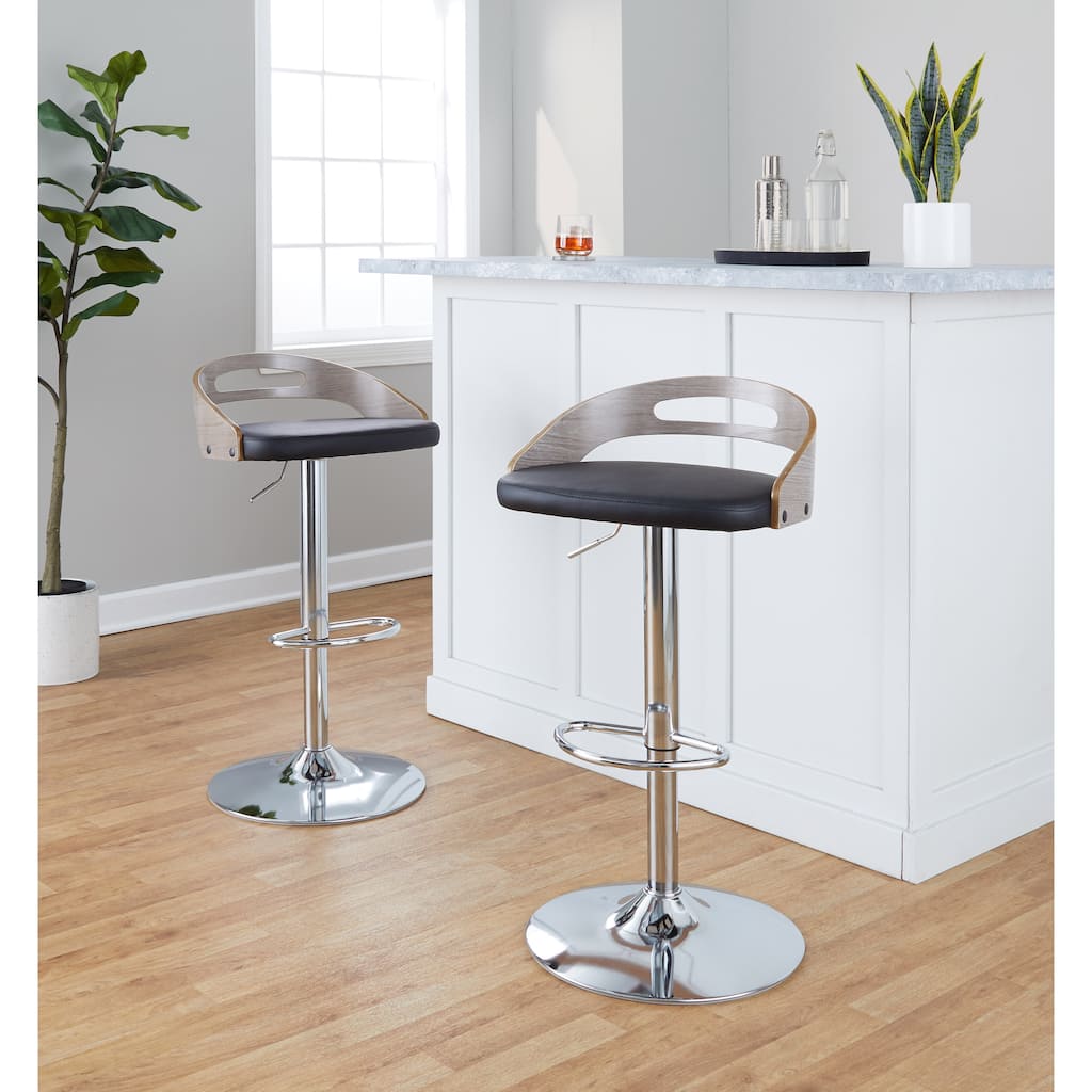 Carson Carrington Simon Adjustable Bar Stool with Oval Footrest (Set of 2)