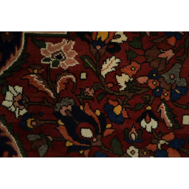 Hand Knotted Oriental 100% Wool Carpet Traditional Floral Red Bakhtiari Area Rug - 13' 1'' X 9' 9''