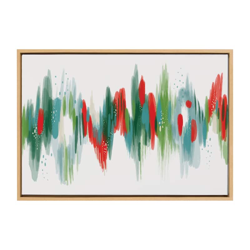 Kate and Laurel Sylvie EV Christmas Brush 1 Framed Canvas by Jessi Raulet of Ettavee