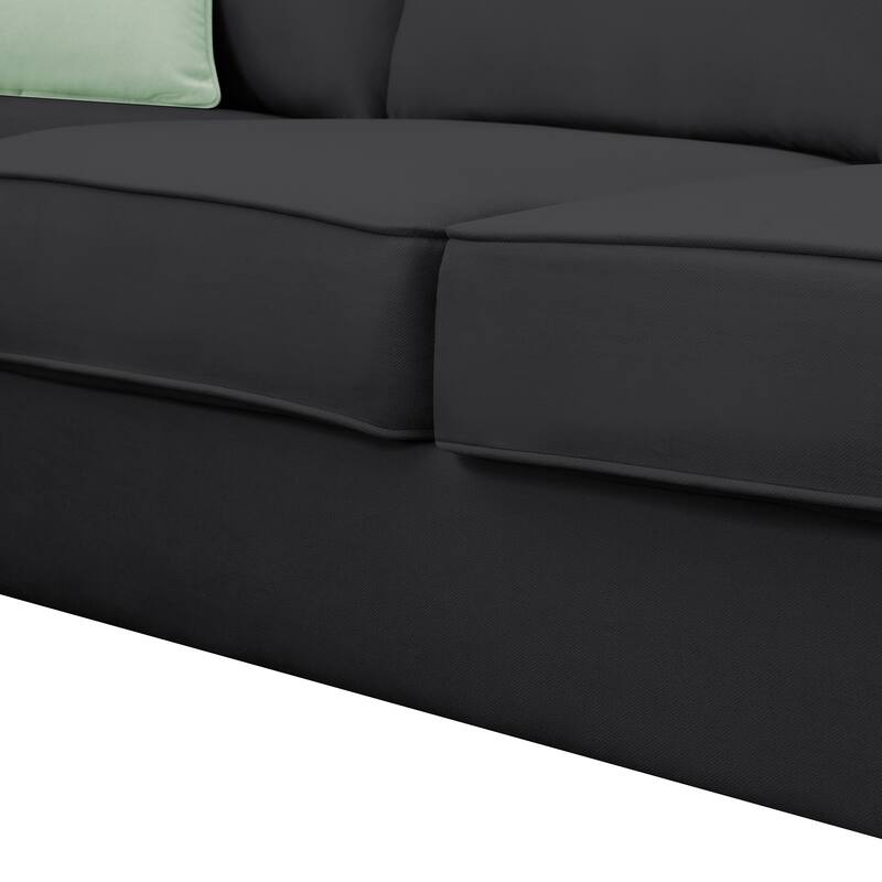 112" Fabric 7-Piece Modular Sectional Sofa with Ottoman and 3 Pillows