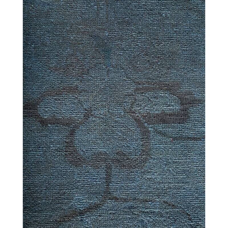 Overton Hand Knotted Wool Vintage Inspired Modern Contemporary Overdyed Gray Area Rug - 6' 3" x 9' 3"