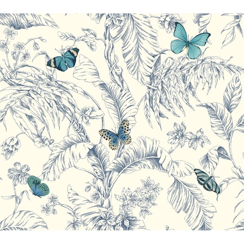 Butterflies Papillon Wallpaper 27 in. x 27 ft. 60.75 sq.ft. - 7 in. x 27 ft. = 60.75 sq.ft.