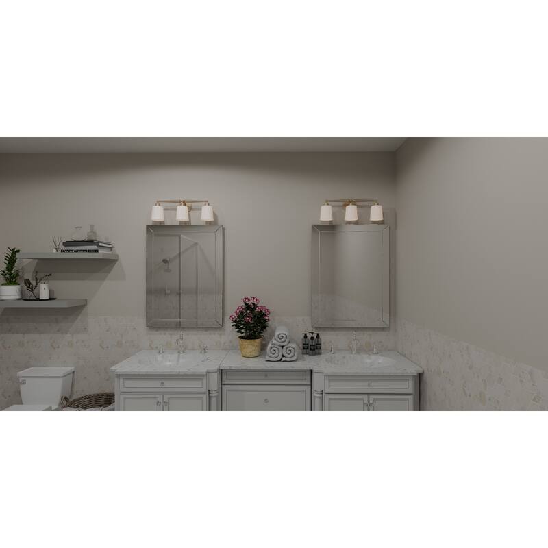Cecilia 3-Light Bronze Gold Bath Light