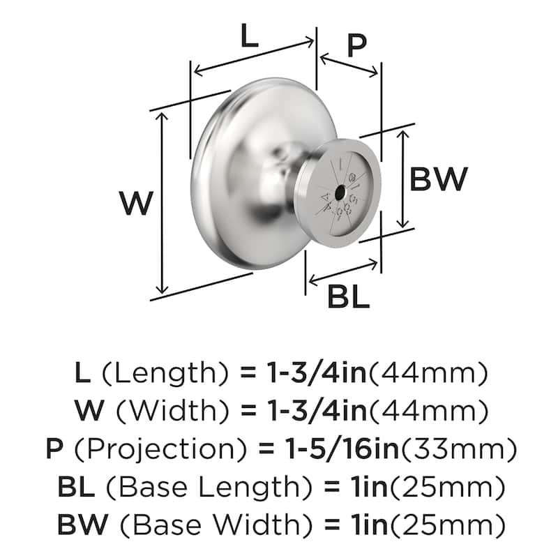 Amerock BP15862 Inspirations 1-3/4" Mushroom Cabinet Knob - Polished Chrome