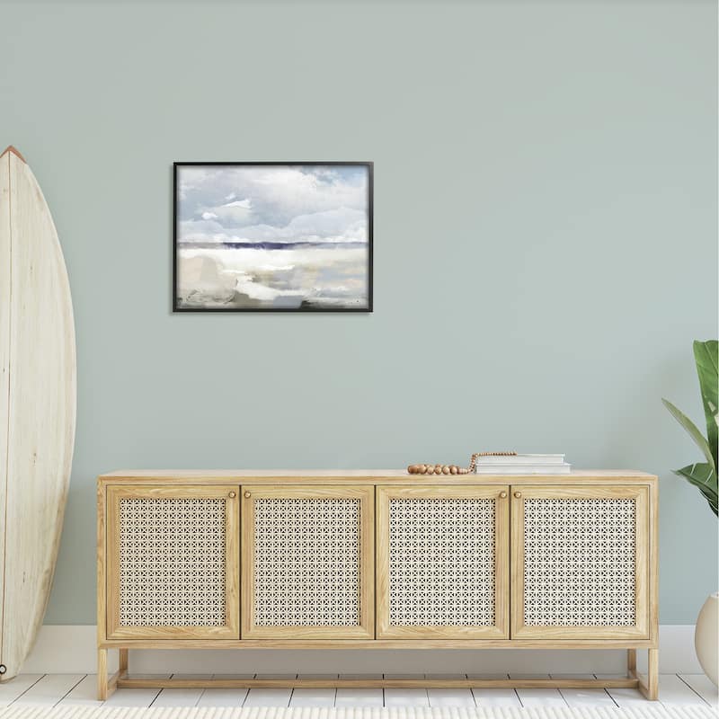 Stupell Layered Abstract Beach Scenery Distant Land Clouds Framed Wall Art, Design by Sophie 6 - Multi