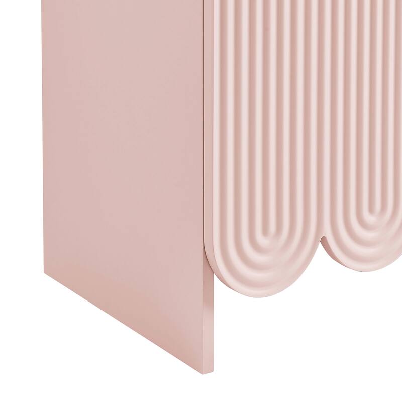 Dahlia 78 Inch Fluted and Scalloped Arched Storage Cabinet