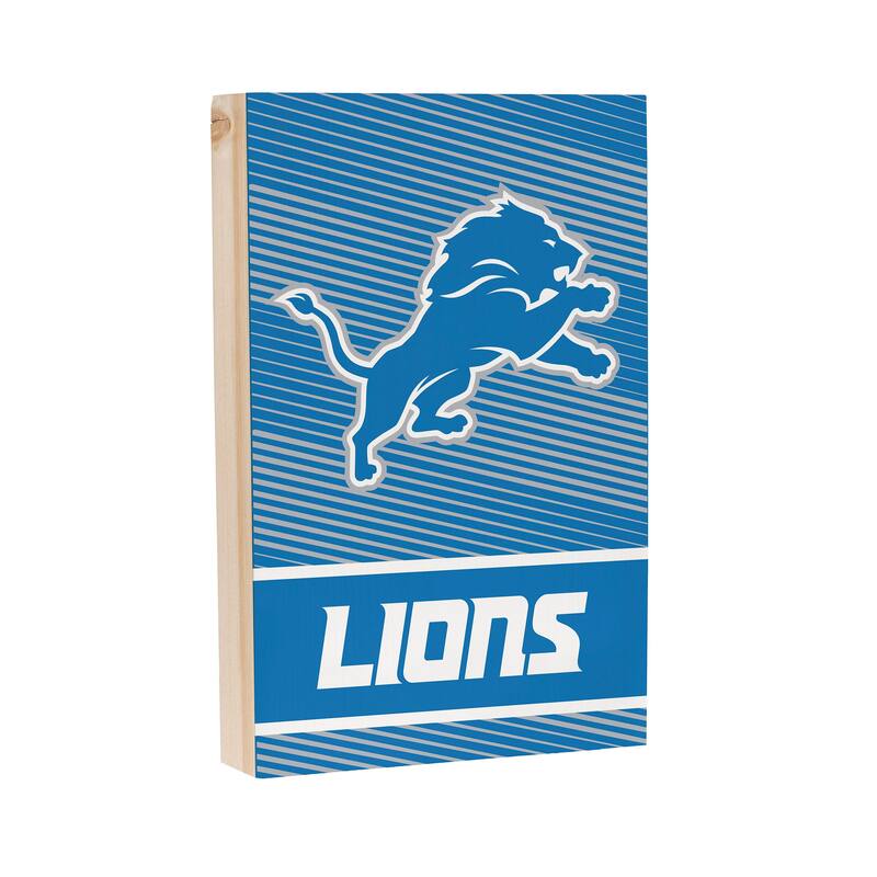 Detroit Lions Wooden Tabletop Mantel Shelf Sign