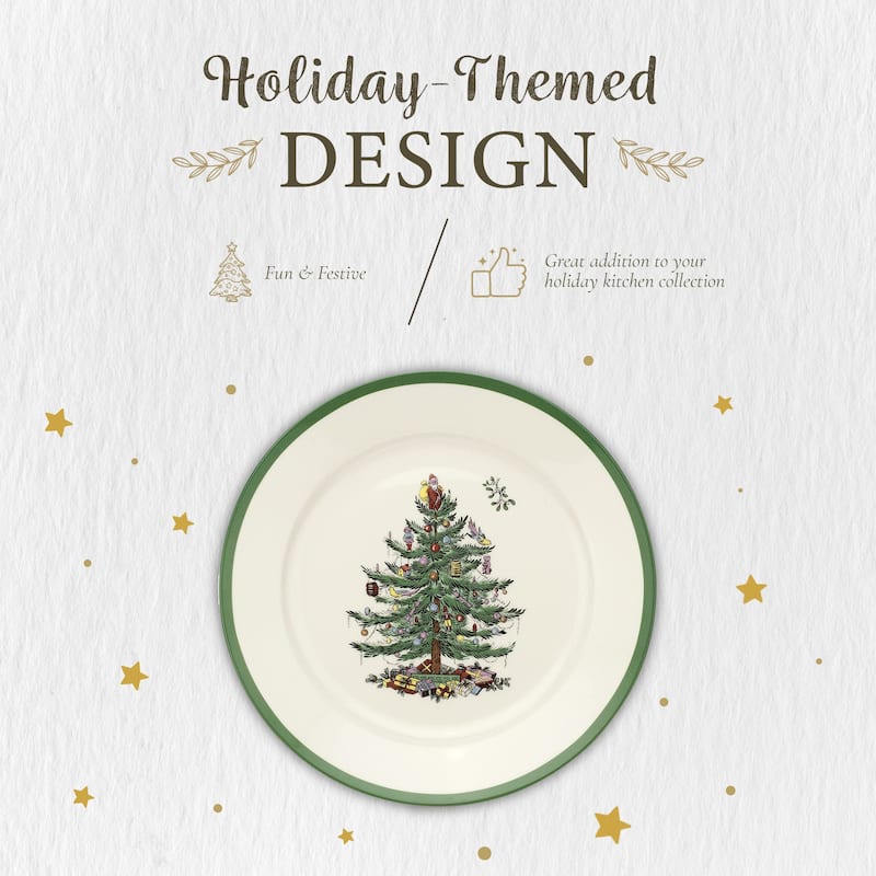 Spode Christmas Tree Luncheon Plate - 9" D x 1" H