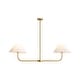 preview thumbnail 5 of 22, Rennnsan 2-Light Modern Black/Gold Linear Fabric Cone Large Pendant Light for Kitchen Island