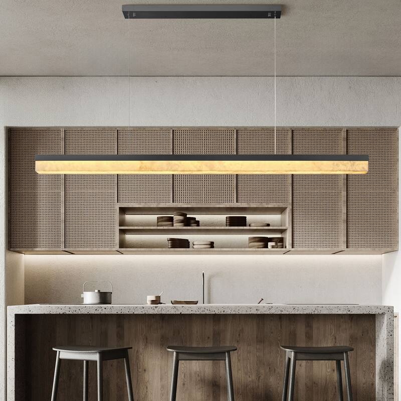 KAYLA Alabaster Pendant Light 1200 - 1800 Matte Black/Gold