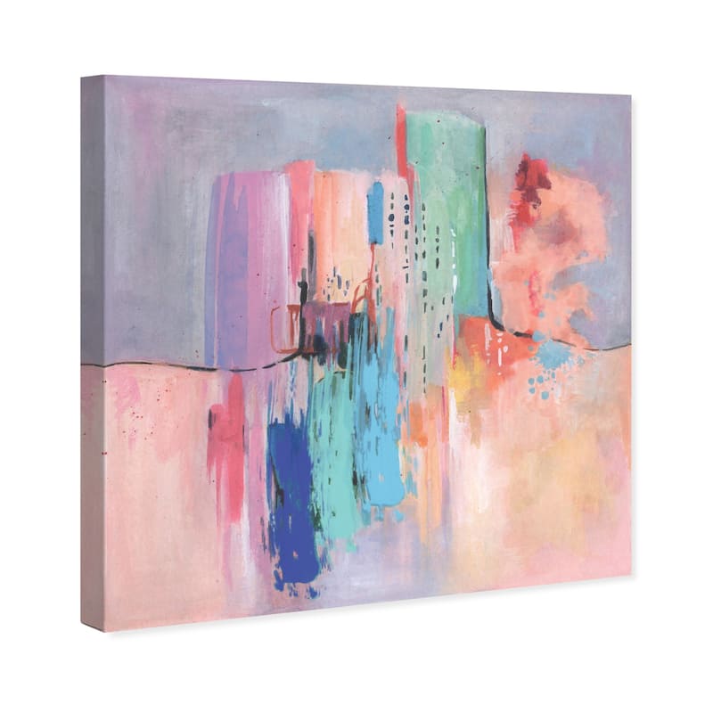 Wynwood Studio Abstract Abstract Reflection Purple and Pastel Orange Modern & Contemporary Wall Art Canvas Print