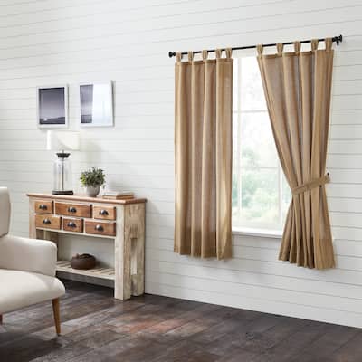 Stitched Burlap Natural Short Panel Set of 2 63x36