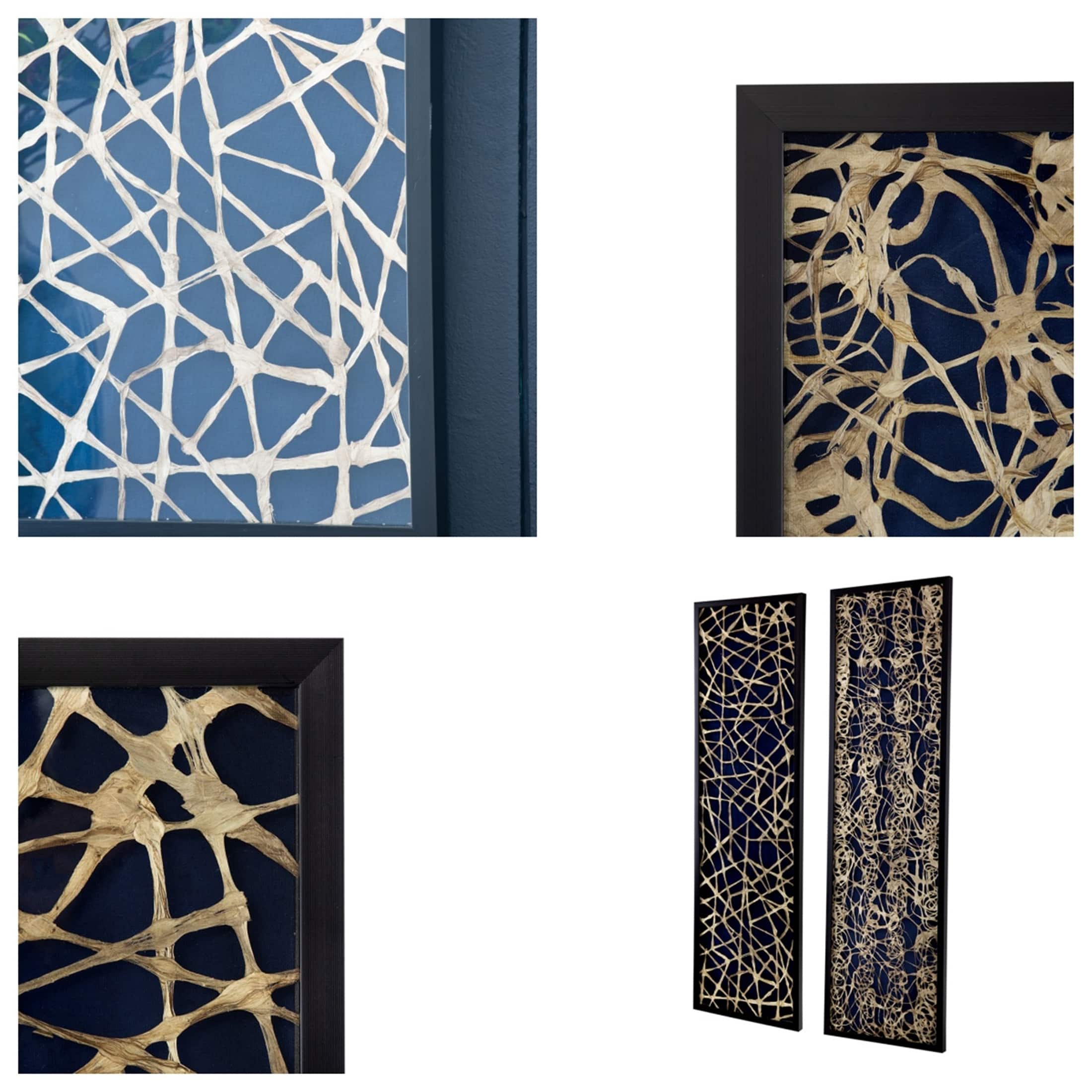 Rectangular Shaped Rice Paper Shadow Box Decor Wall Art(Set of 2) Bed