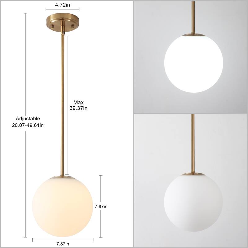 1-Light Globe Pendant Lighting Fixture for Kitchen Island
