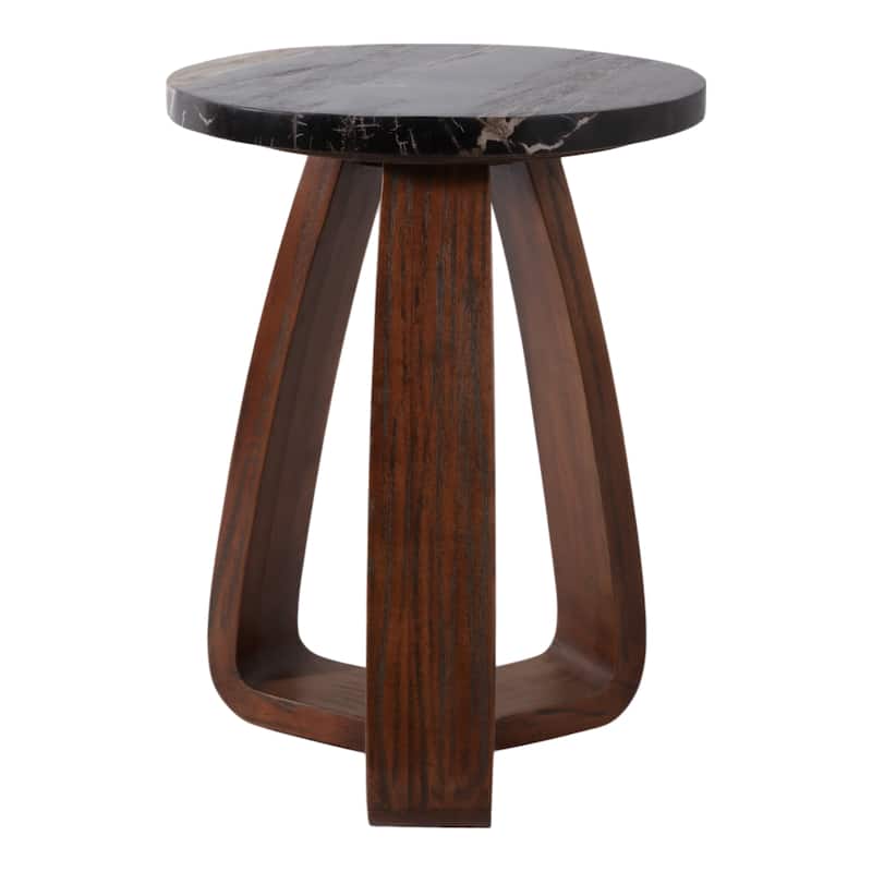 Modern Wood Accent Table Wood with Sculptural Tripod Base - 16" x 16" x 22"