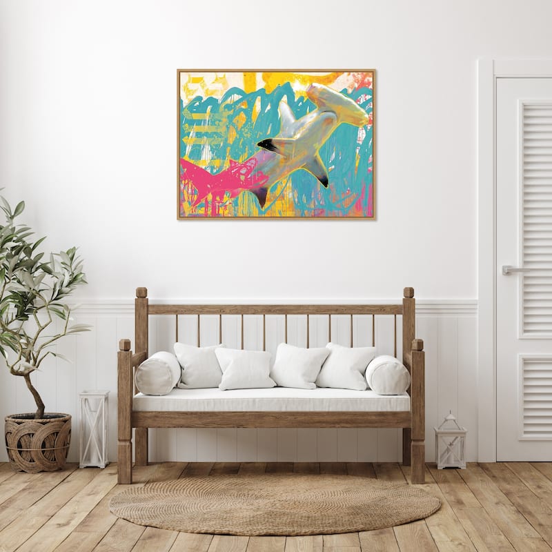 Amanti Art Swim by Porter Hastings Framed Canvas Wall Art Print - Sylvie Maple