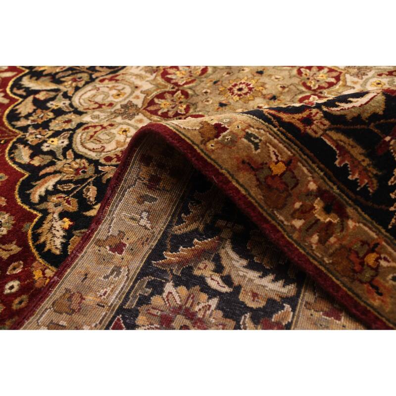 ECARPETGALLERY Hand-knotted Mirzapur Dark Red Silk, Wool Rug - 5'10 x 8'10