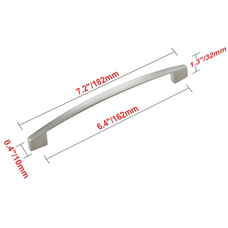 Utopia Alley Apollo Pull Handle - Decorative Cabinet Drop Pull Handles for Cabinets, Brushed Nickel, 6.4" Center to Center