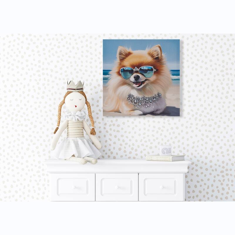 Madison Park Beach Dogs Canvas Wall Art