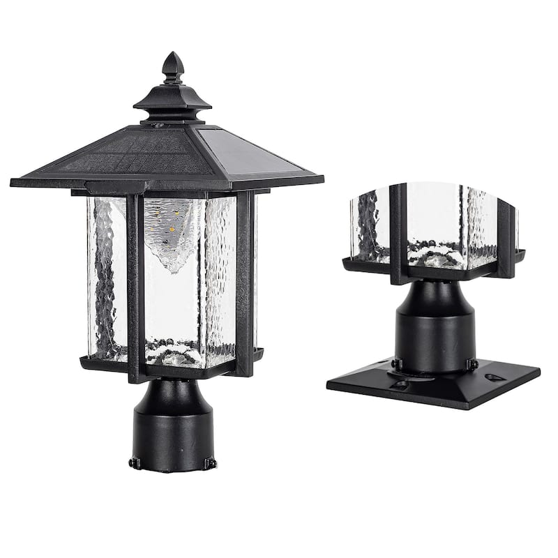 Casita Black Dusk to Dawn Solar 3' Fitter Post Light and Pier Mount