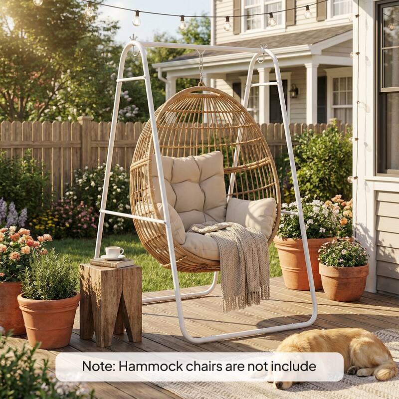 Outsunny Hammock Chair Stand Only, Hanging Chair Stand, Heavy Duty Solid Steel A-Frame Construction for Hanging Hammock - 52" L x 40.9" W